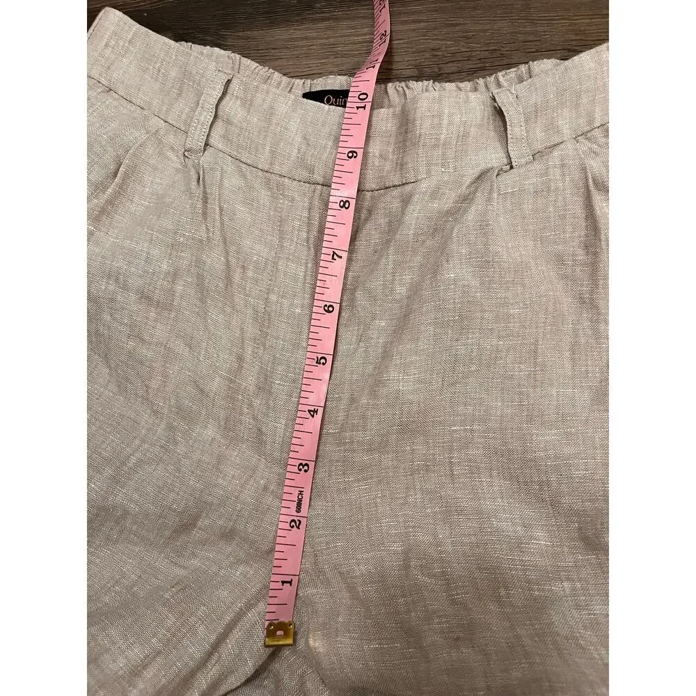 Quince 100% European Linen Pleated Trousers Flax Size 0 Lined High Rise Tailored